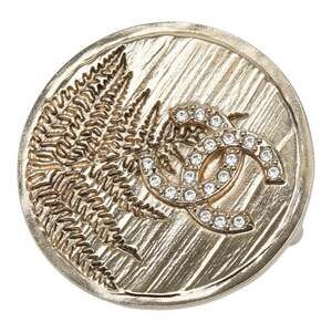 CHANEL Authentic Gold Logo Brooch